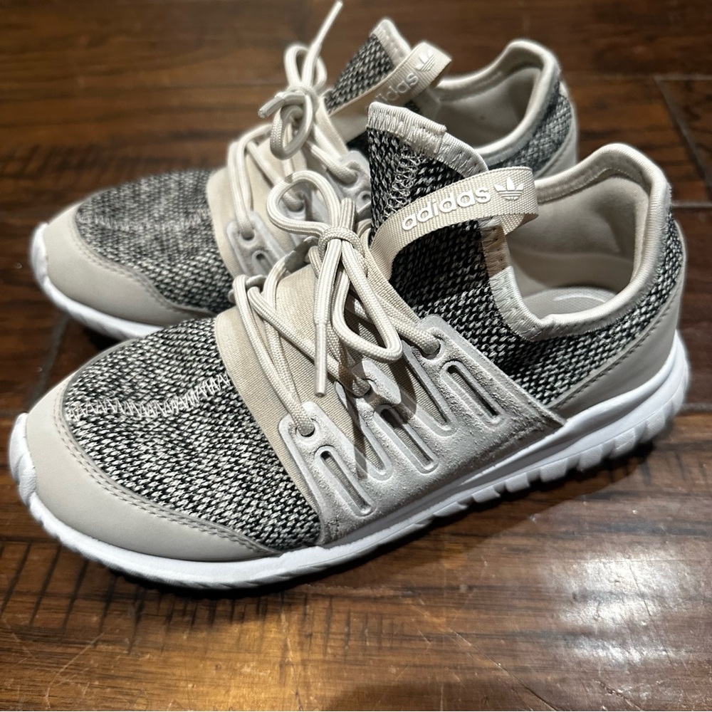 Adidas Kids Black and‎ Cream Sneakers